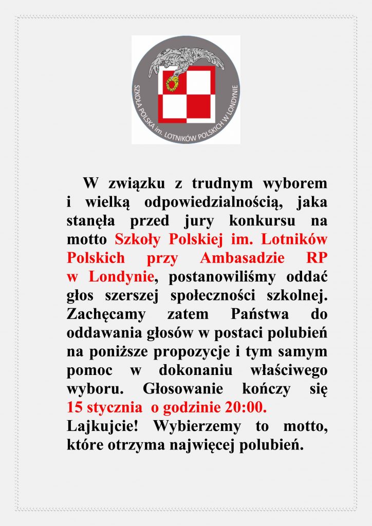 Lajkujemy, aby wybrać najlepsze motto szkoły