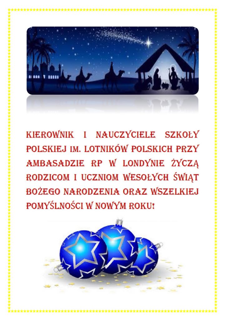 Życzenia dla szkolnej społeczności