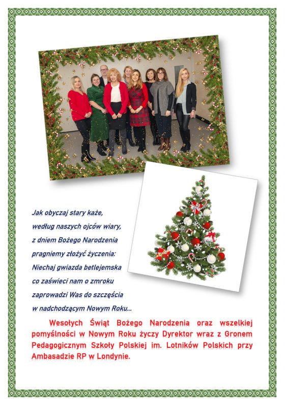 Życzenia świąteczne i noworoczne.